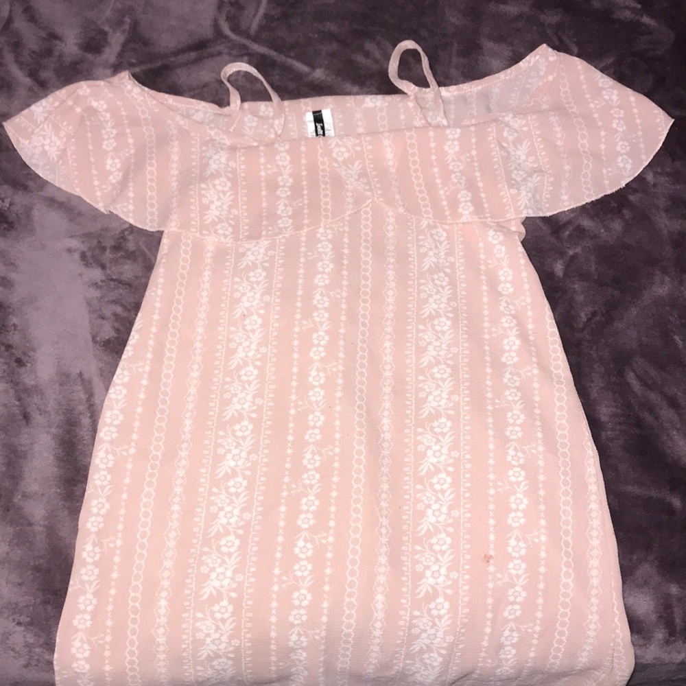 Pink off the shoulder dress